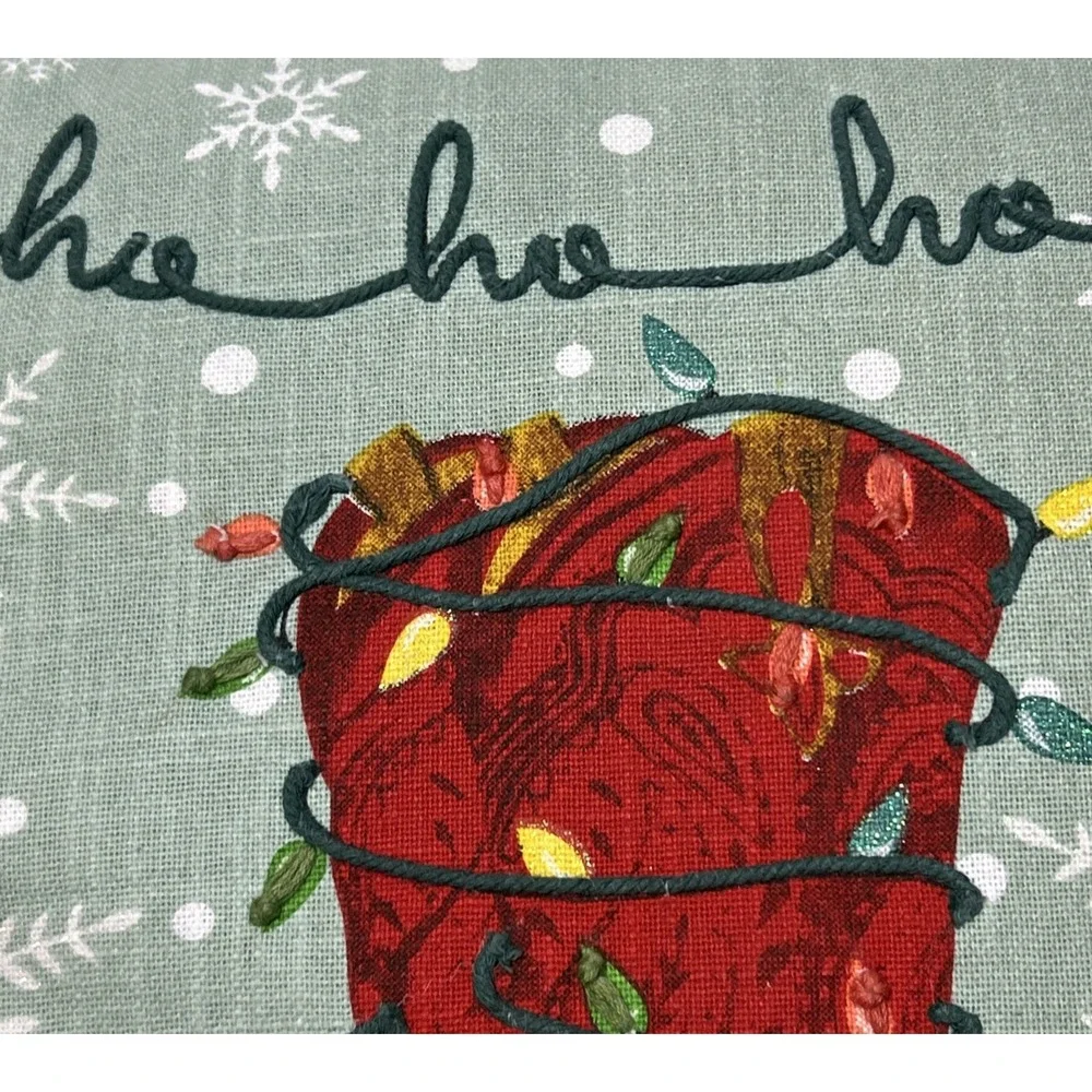 Pioneer Woman Decorative Throw Pillow Holiday Boot Painted Sparkly No INSERT